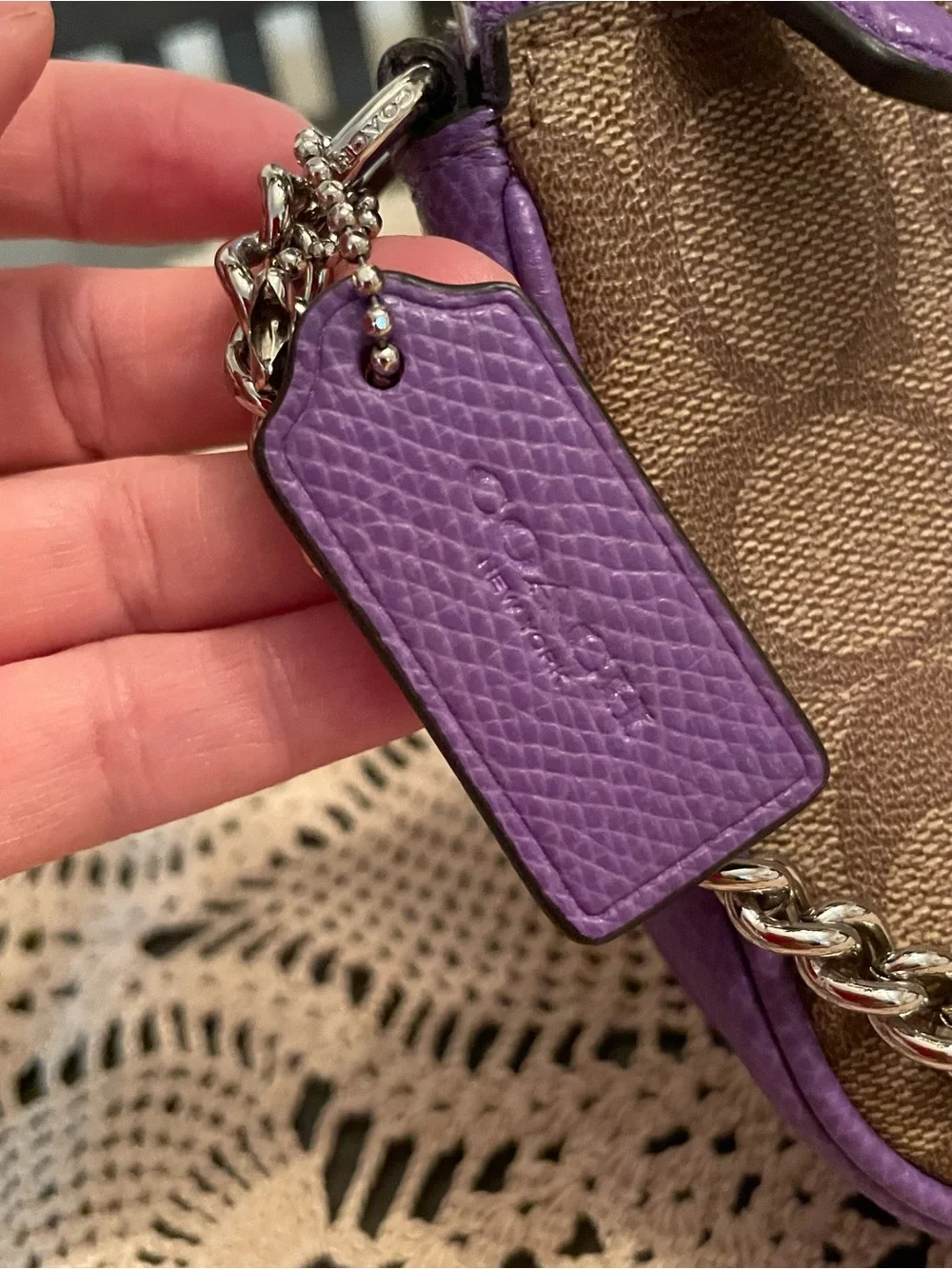 Coach signature coated canvas wristlet